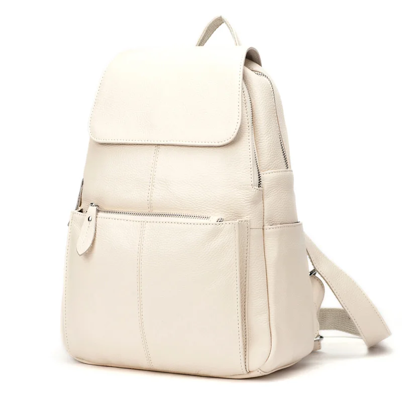Sac à dos femme antivol en cuir véritable - grande capacité - style élégant. – Image 13