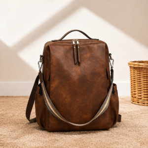 Sac à dos ordinateur en cuir véritable étanche – grande capacité vintage et antivol