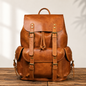 Sac à dos ordinateur en cuir véritable vintage – grande capacité et antivol