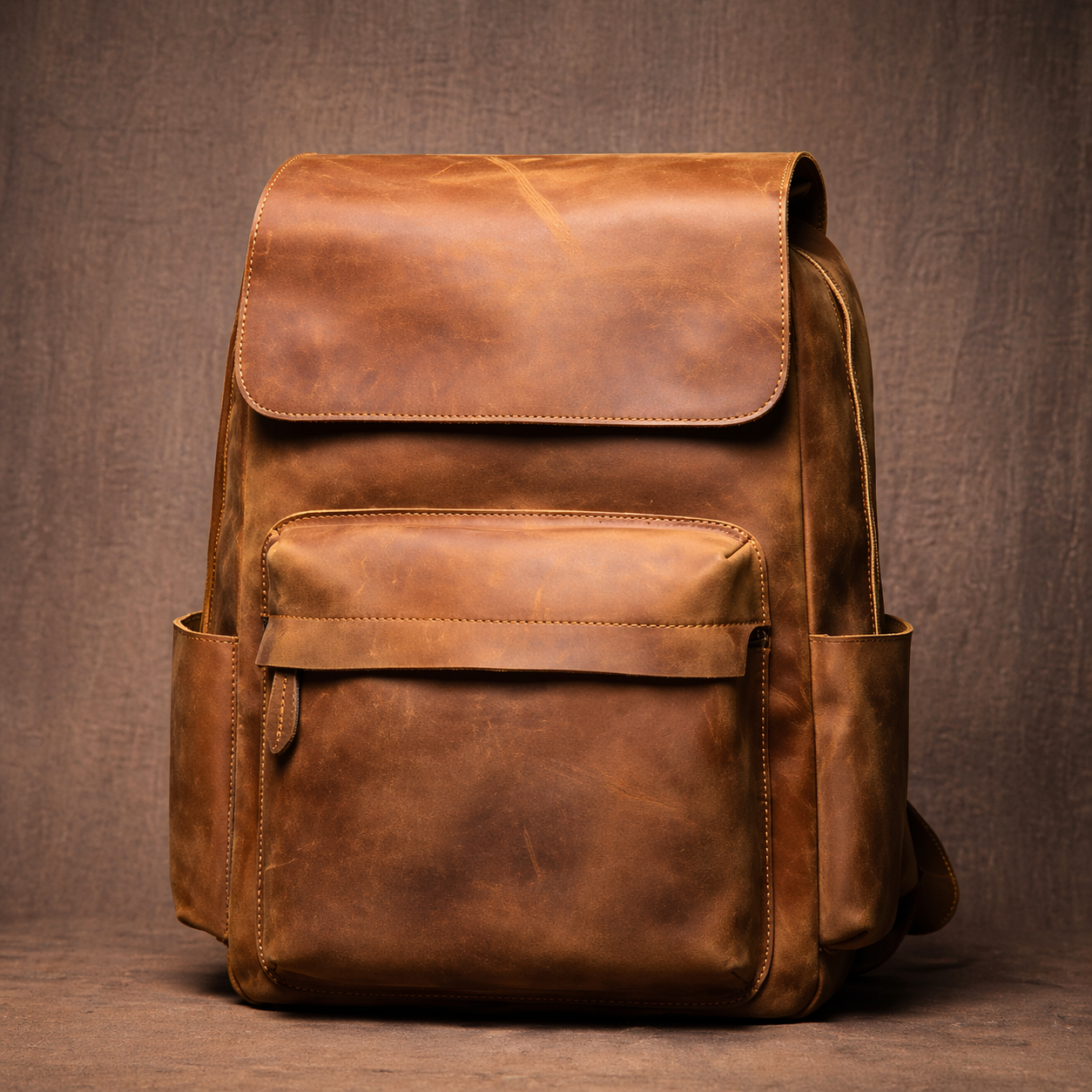 Sac à dos ordinateur en cuir véritable vintage 15 pouces – grande capacité et antivol