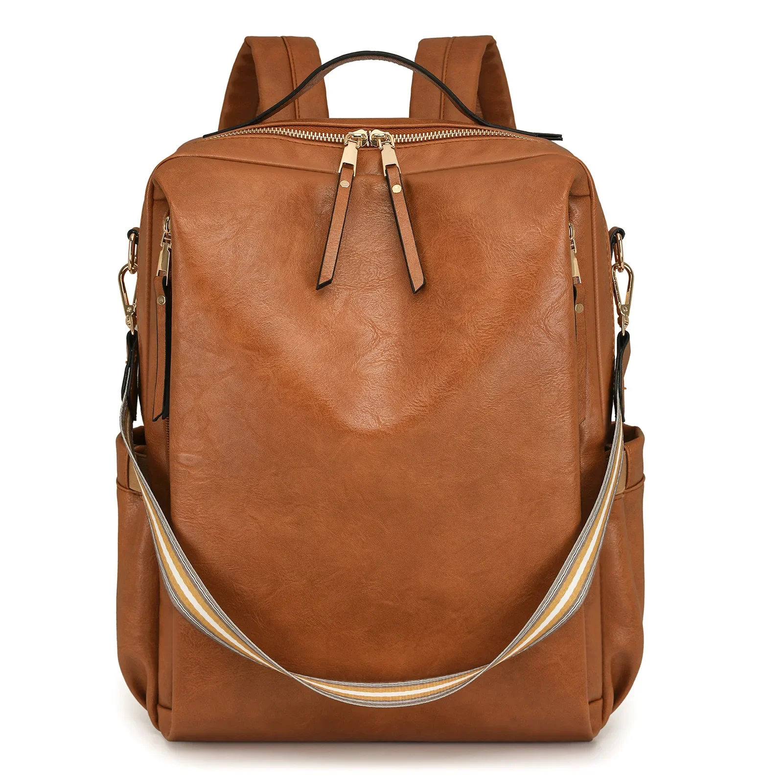 Sac à dos ordinateur en cuir véritable étanche – grande capacité vintage et antivol – Image 11