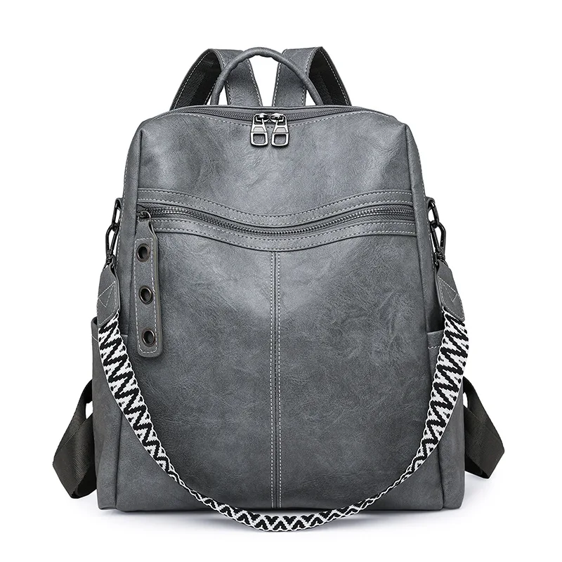 Sac à dos femme antivol en cuir PU - imperméable - grande capacité - style rétro. – Image 8