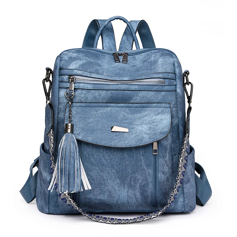 Sac à dos femme antivol en cuir PU imperméable - style rétro - grande capacité. – Image 11