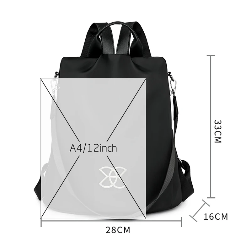 Sac à dos femme antivol en nylon - grande capacité - design moderne. – Image 2