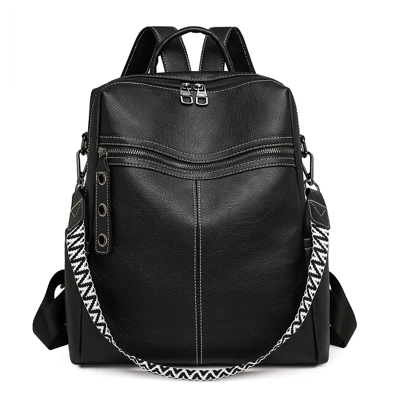 Sac à dos femme antivol en cuir PU - imperméable - grande capacité - style rétro. – Image 7