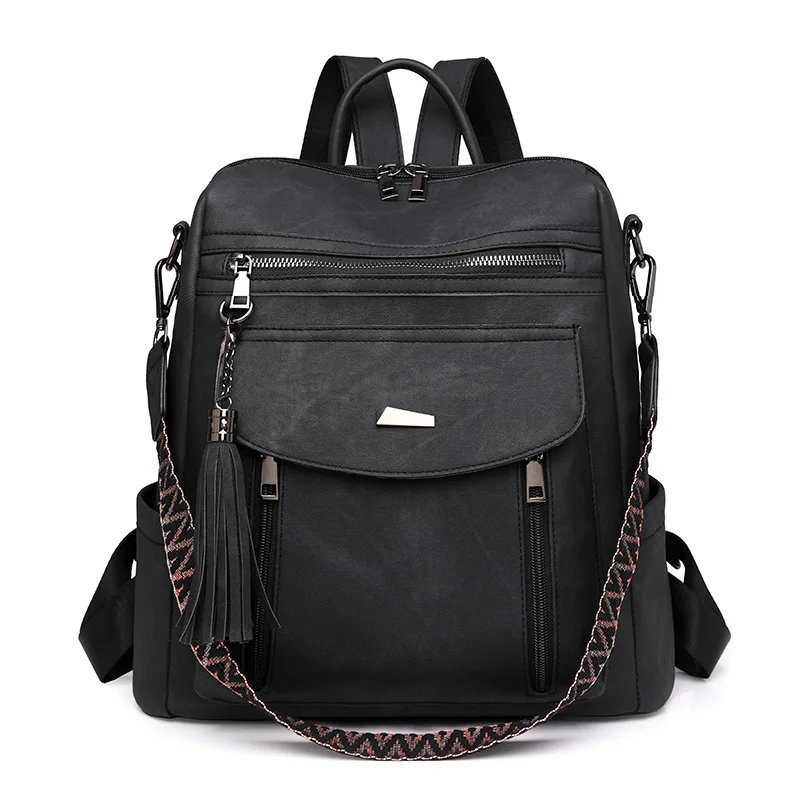Sac à dos femme antivol en cuir PU imperméable - style rétro - grande capacité. – Image 9