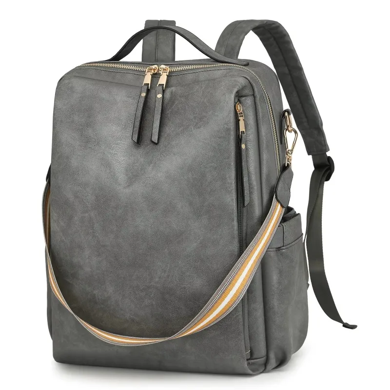 Sac à dos ordinateur en cuir véritable étanche – grande capacité vintage et antivol – Image 4