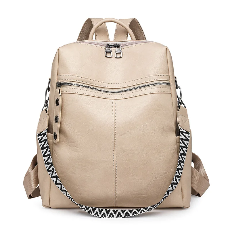 Sac à dos femme antivol en cuir PU - imperméable - grande capacité - style rétro. – Image 10