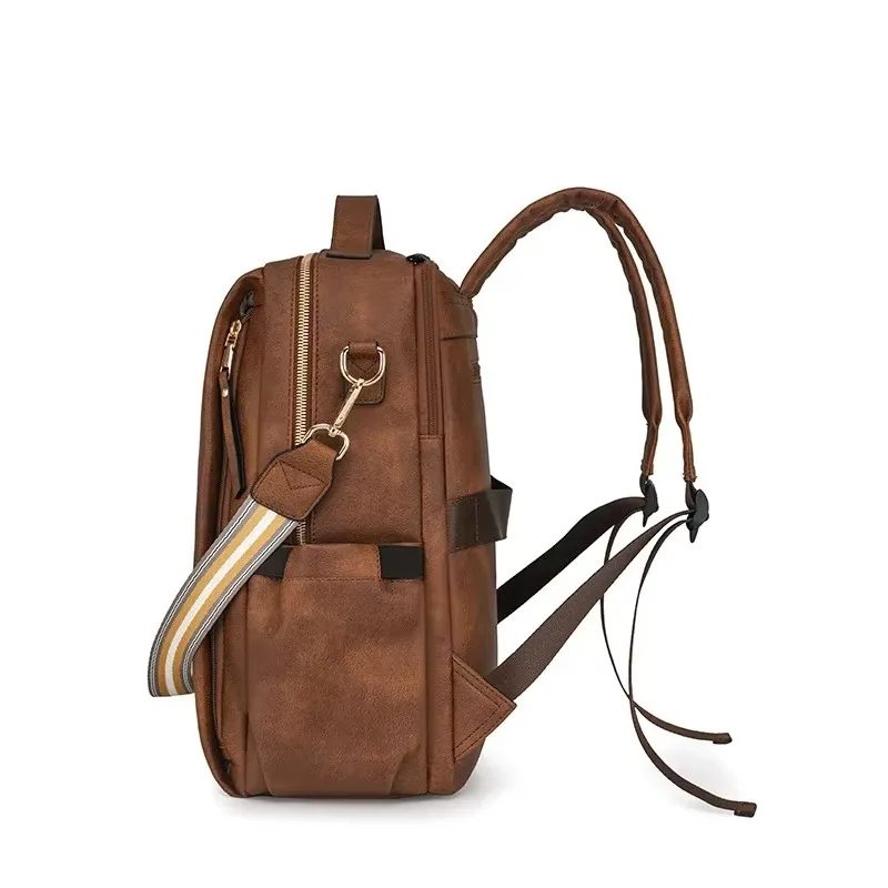 Sac à dos ordinateur en cuir véritable étanche – grande capacité vintage et antivol – Image 5