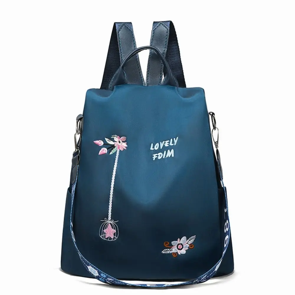 Sac à dos femme antivol en tissu Oxford - imperméable - grande capacité - style brodé. – Image 4
