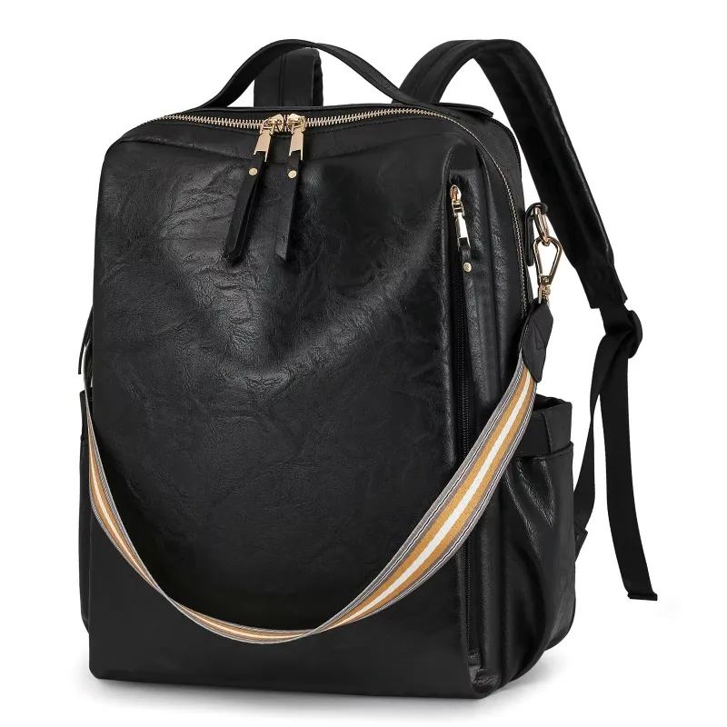 Sac à dos ordinateur en cuir véritable étanche – grande capacité vintage et antivol – Image 3